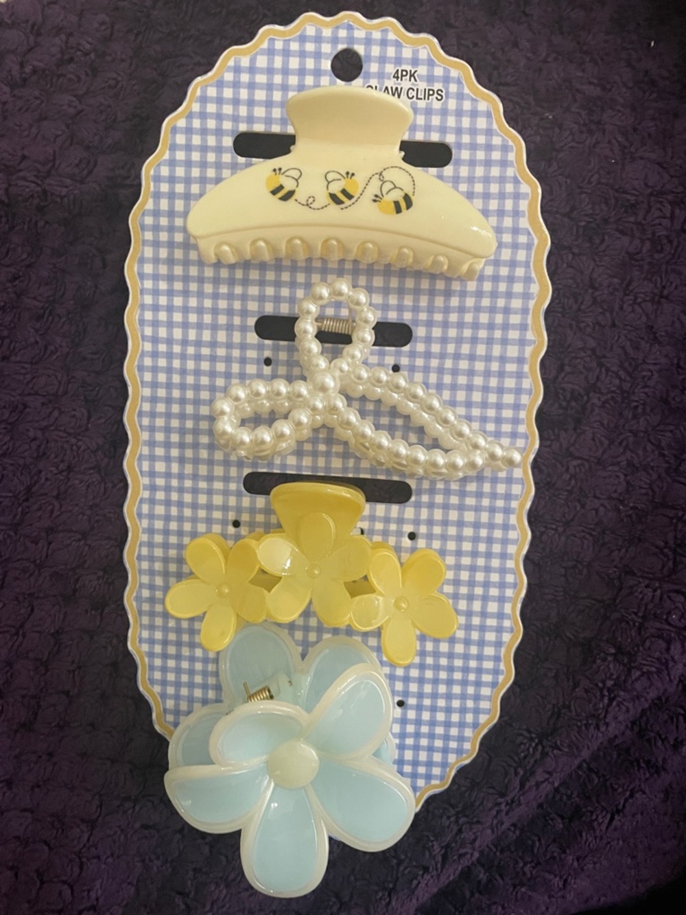 Yellow & Cream Floral and Pearl Hair Clip Set